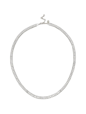 Abrazi baguette ketting zilver