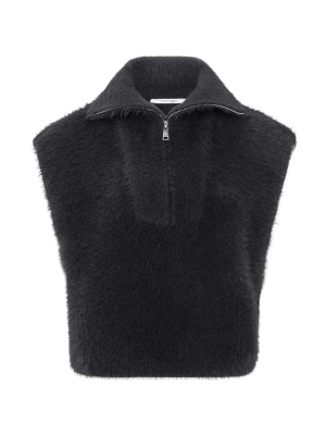 Yaya online sleeveless fluffy sweater 