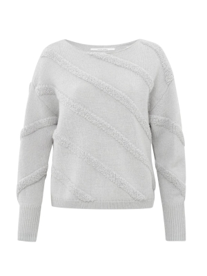 Yaya online diagonal boucle stripe sweater