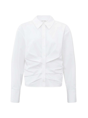 Yaya online poplin blouse