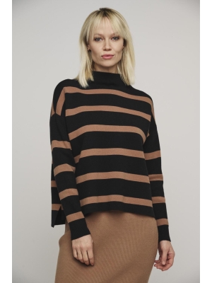 Rino & Pelle mock neck stripe sweater