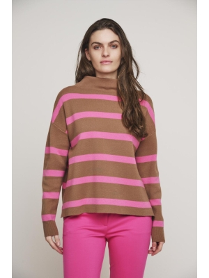 Rino & Pelle mock neck stripe sweater