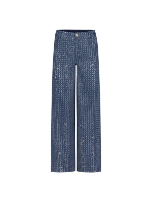 Tramontana 5-pocket sequin denim trousers