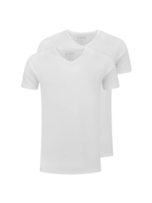 Slater basic fit 2-pack t-shirt v-neck s/