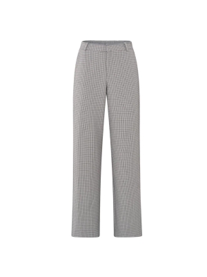 Yaya online woven checked wide leg trouser