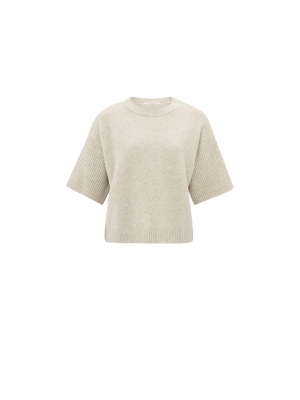 Yaya online round neck sweater with rib sl