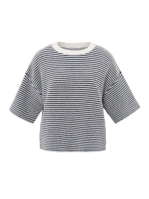 Yaya online fluffy stripe sweater 