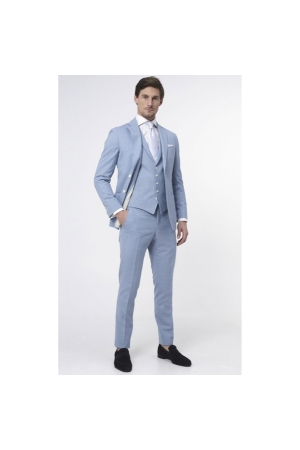 Dutch Dandies Dutch Dandies Driedelig Trouwpak Licht blauw Uni
