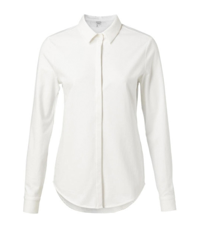 Yaya Jersey cotton blend shirt Pure White