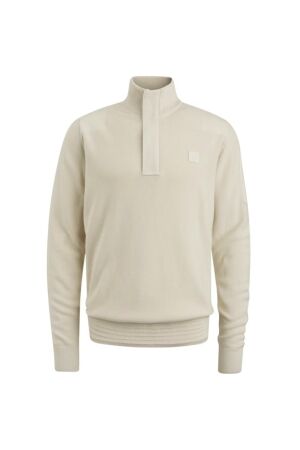 PME Legend Half zip collar cotton knit 7013 Bone White