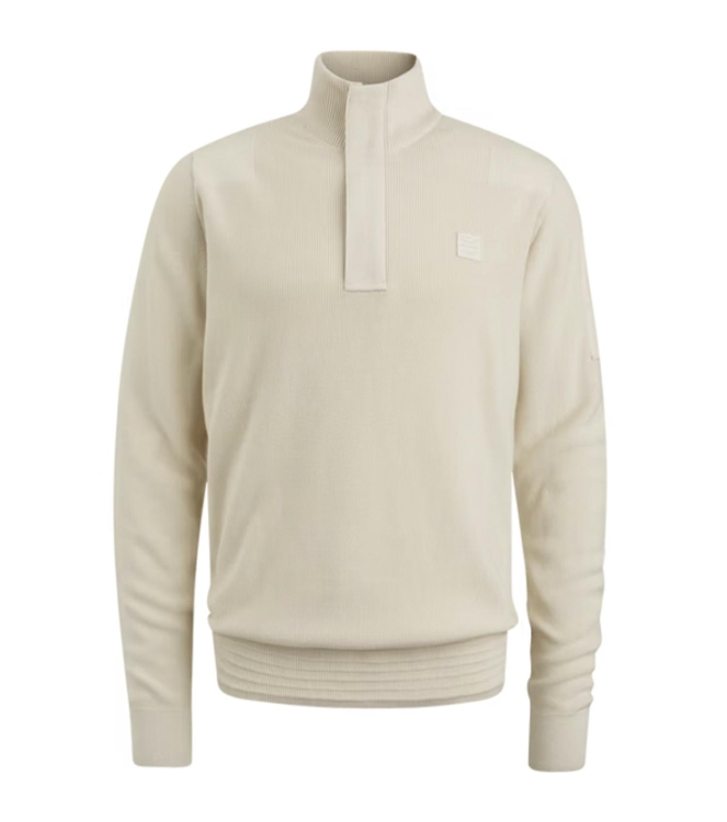 PME Legend Half zip collar cotton knit 7013 Bone White