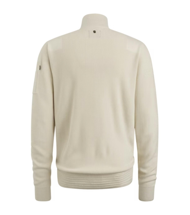 PME Legend Half zip collar cotton knit 7013 Bone White