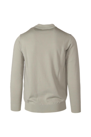 Born with Appetite Berry Mock Neck Pullover Merino Legergroen-Wit