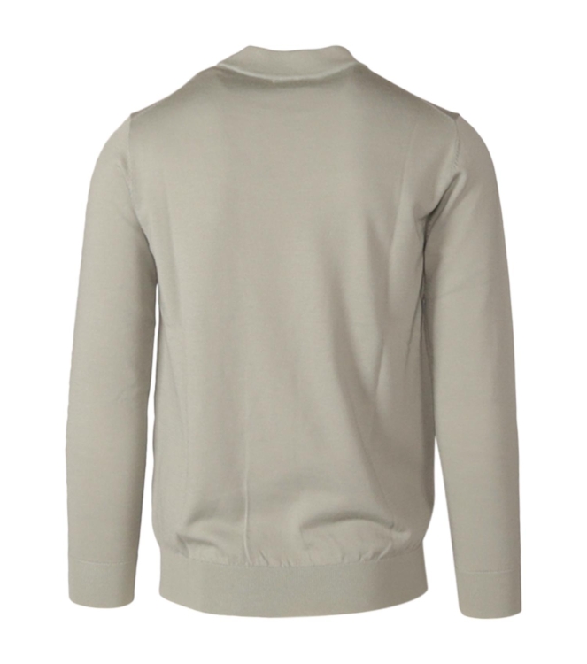 Born with Appetite Berry Mock Neck Pullover Merino Legergroen-Wit