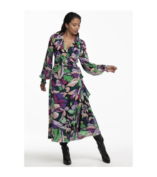 Tramontana Dress Mesh Flower Flash Print Multi Colour