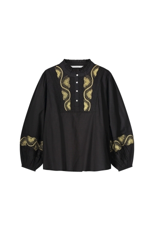 Summum Woman Top Dobby lurex Embroidery 990 Black