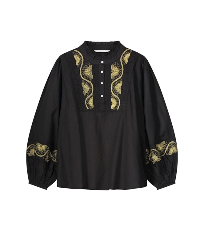 Summum Woman Top Dobby lurex Embroidery 990 Black