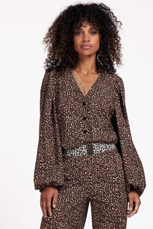 Studio Anneloes SA elastic leopard belt 1284 kit/camel