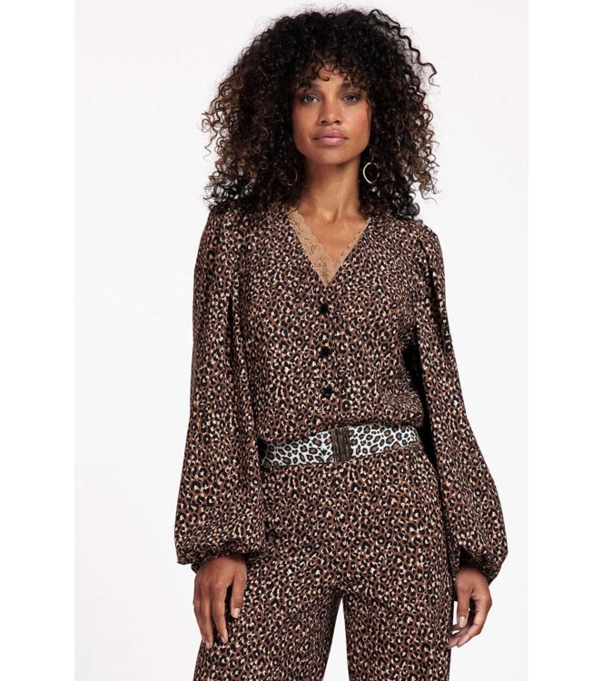Studio Anneloes SA elastic leopard belt 1284 kit/camel