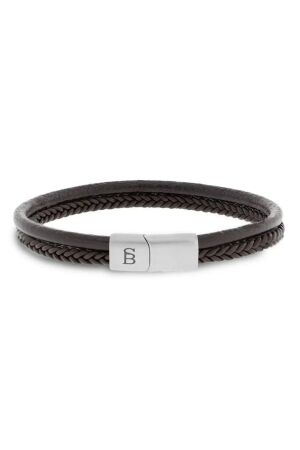 Steel and Barnett Leather Bracelet LBD/006 Brown