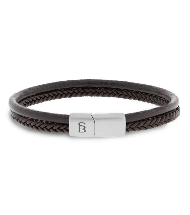 Steel and Barnett Leather Bracelet LBD/006 Brown
