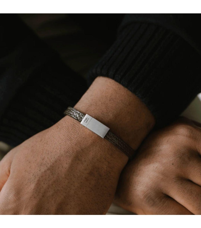 Steel and Barnett Leather Bracelet LBG/002 Brown