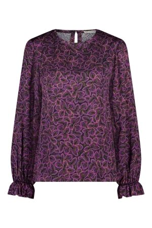Studio Anneloes Madison flower ls top 9059 black/raspberry