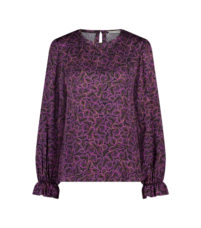 Studio Anneloes Madison flower ls top 9059 black/raspberry