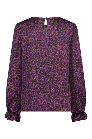 Studio Anneloes Madison flower ls top 9059 black/raspberry