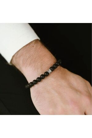 Steel and Barnett Stones Bracelet SBB/023 Matt Black