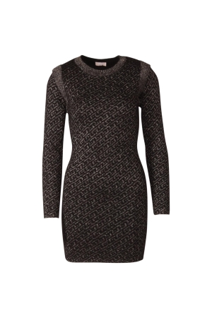 Liu Jo f.12 Full Logo Lux Dress Nero/Dark Gold