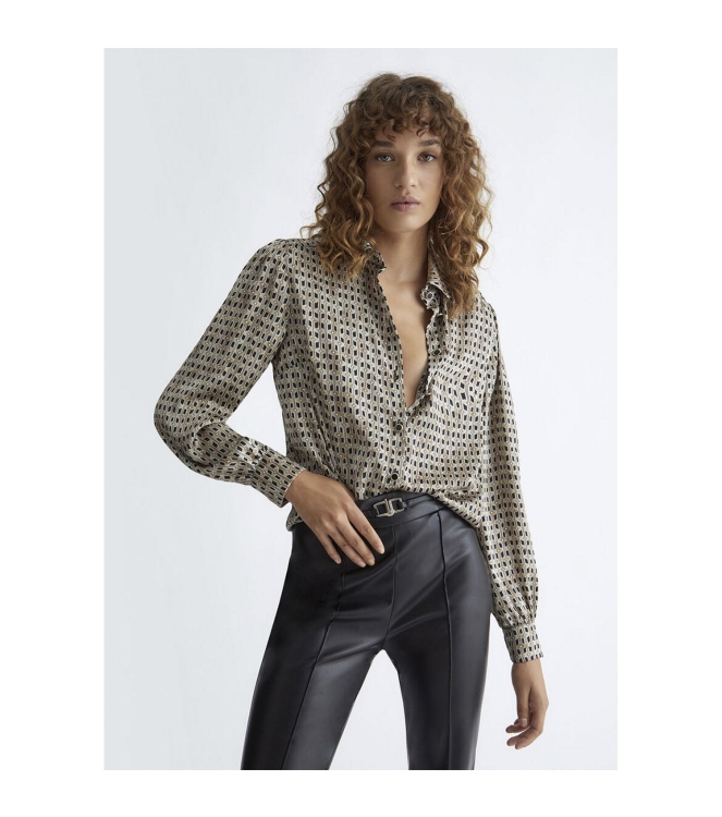 Liu Jo LiuJo Satin Stampato Blouse Natural Geom.Chain