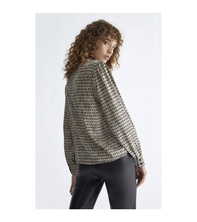 Liu Jo LiuJo Satin Stampato Blouse Natural Geom.Chain