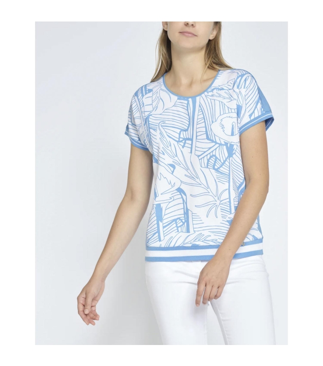 Golle Haug T-Shirt LOS ?berschn. Arm 0640 Azur