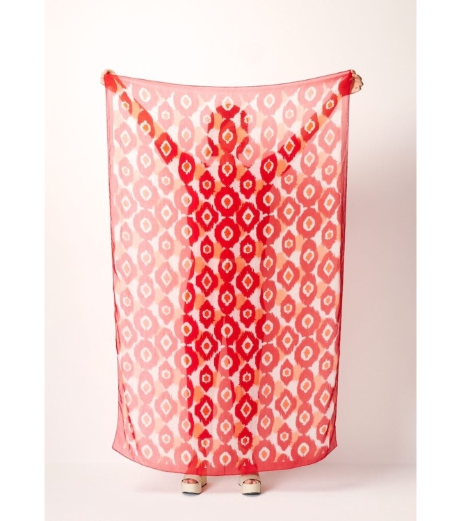 Kyra scarf Tiedye dot print 537 salsa red