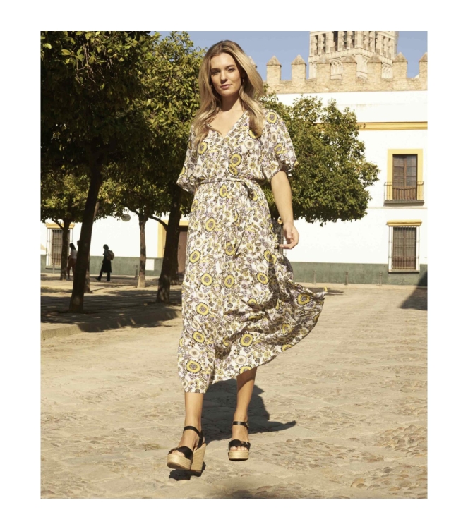 Tramontana Dress White Ornaments Print Whites