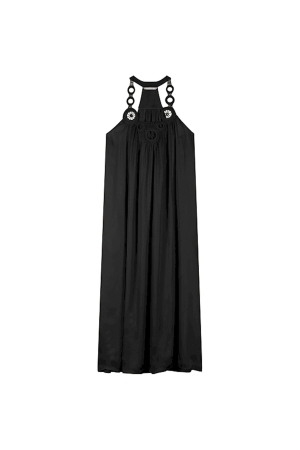 Summum Woman Dress Solid Satin 990 Black