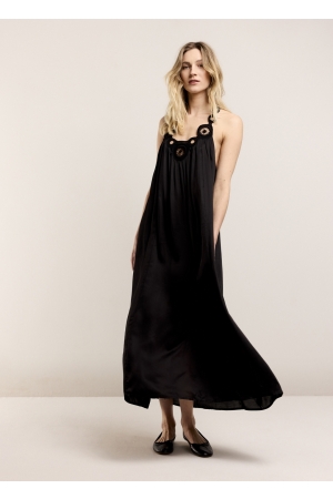 Summum Woman Dress Solid Satin 990 Black