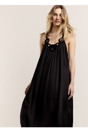 Summum Woman Dress Solid Satin 990 Black