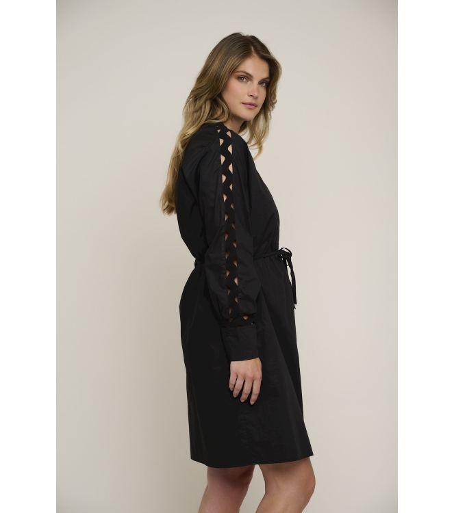 Rino en Pelle Dress with fancy tape 9900 black