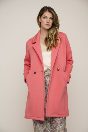Rino en Pelle Double breasted coat 3020 coral