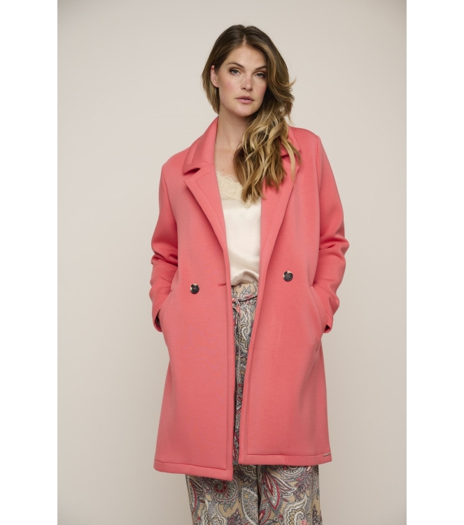 Rino en Pelle Double breasted coat 3020 coral