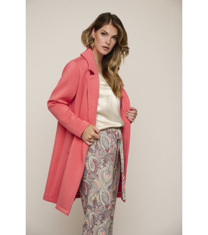Rino en Pelle Double breasted coat 3020 coral