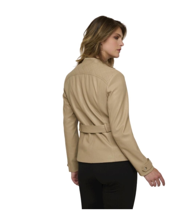 Rino en Pelle Biker jacket with belt 490 sand