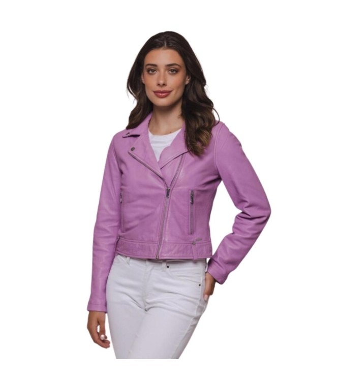 Rino en Pelle Biker jacket 5012 dahlia