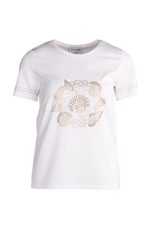 Leo en Ugo TEJ699 Tee Shirt Off-White/Gold