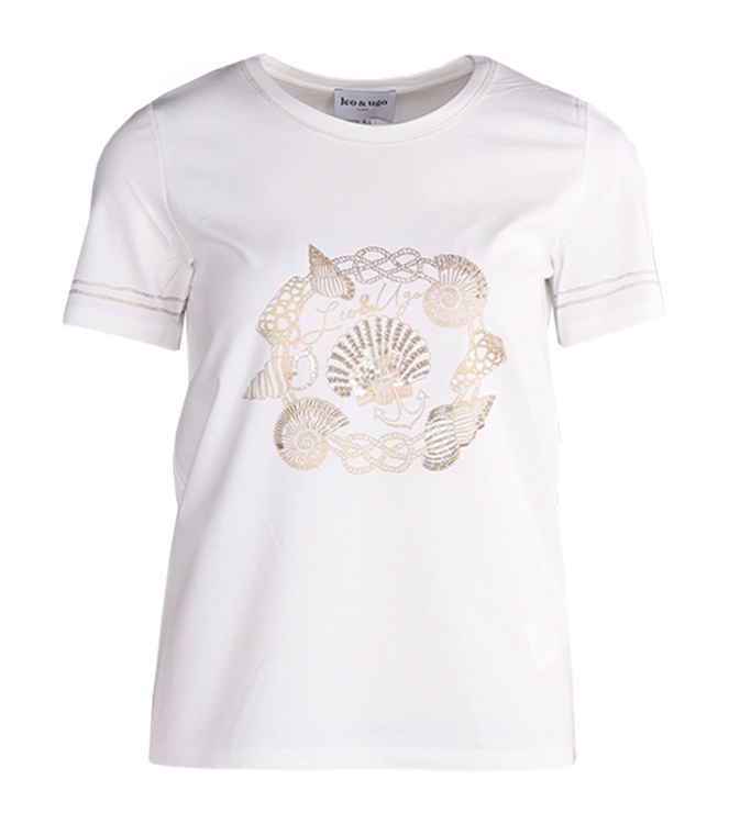 Leo en Ugo TEJ699 Tee Shirt Off-White/Gold