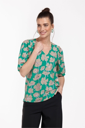 Studio Anneloes Lacee bloom top 7316 smaragd/clay