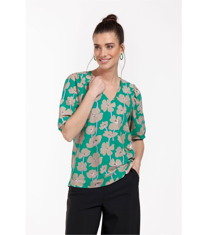 Studio Anneloes Lacee bloom top 7316 smaragd/clay