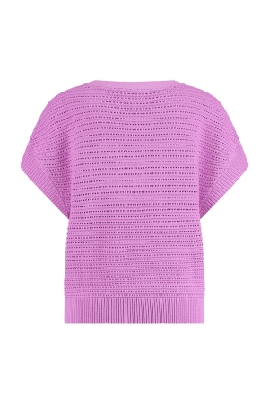 Studio Anneloes Chiara V-neck crochet top 4600 lila pink